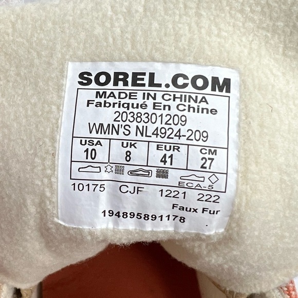 Sorel Evie Cozy Lace Wedge Boot Ceramic Paradox Pink Size 10 NEW - Picture 15 of 15